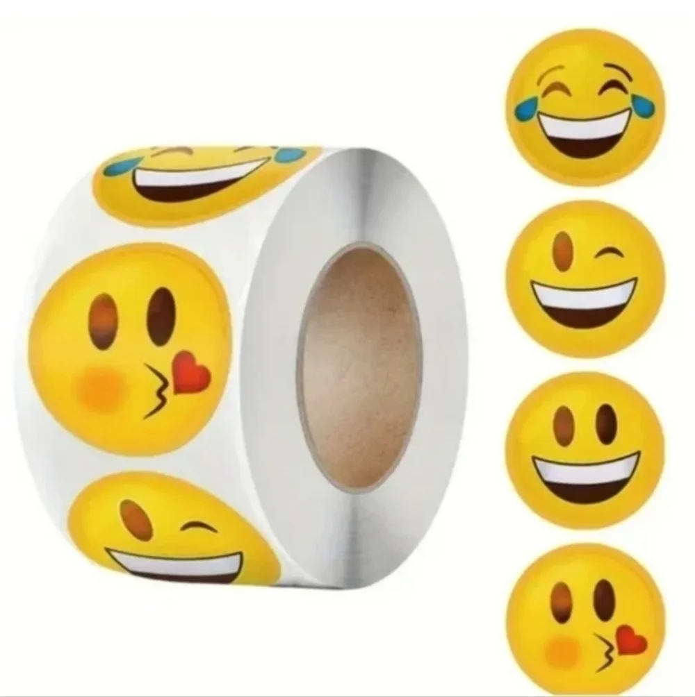 500 Pieces Roll Emoji Sealing Sticker